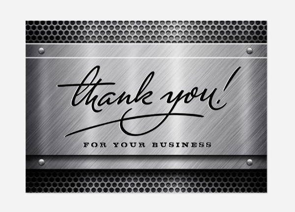 construction business thank you card