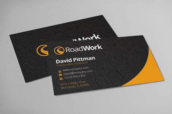 professional construction business card