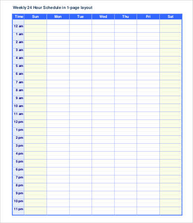printable hourly schedule template 14 free word excel pdf