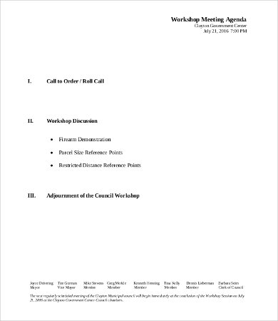 workshop meeting agenda template