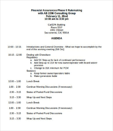 consulting workshop agenda template