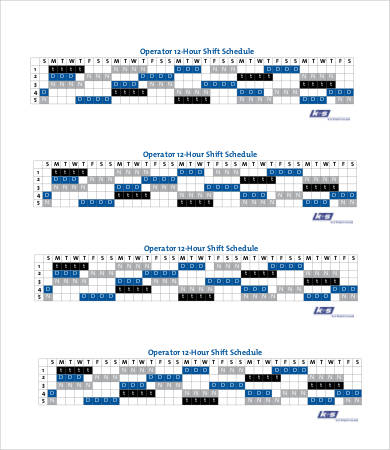 hourly shift schedule template