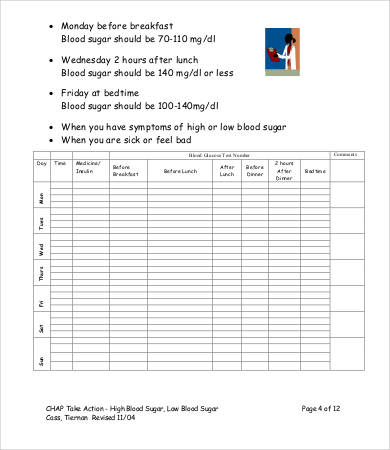 Blood Glucose Level Chart - 9+ Free Word, PDF Documents Download