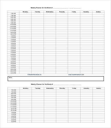 Printable Hourly Schedule Template - 14+ Free Word, Excel, PDF ...