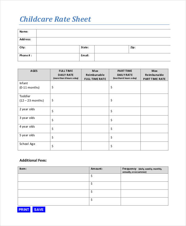 Rate Sheet Template - 11+ Free Sample, Example, Format