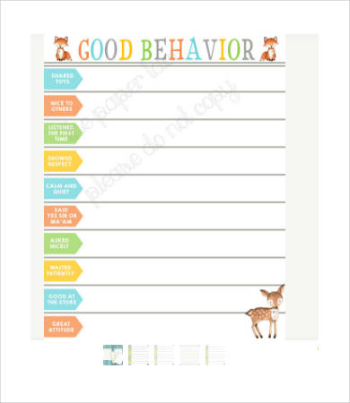 Free Behavior Charts - 32+ Free PDF, PSD Documents Download