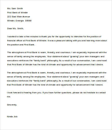 employer thank you letter to boss