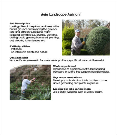 landscaping assistant job description