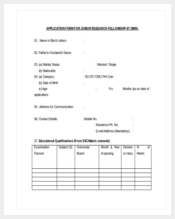 application form for junior research felloship word document free download