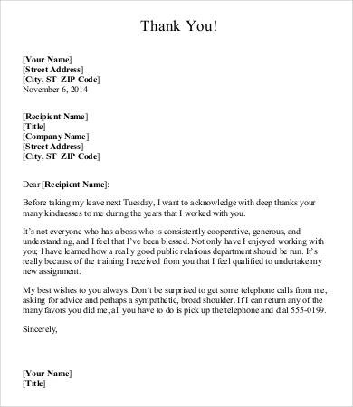 Thank You Letter To Boss - 14+ Free Word, PDF Documents Download