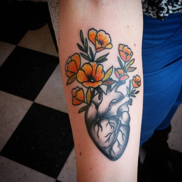 traditional floral tattoo