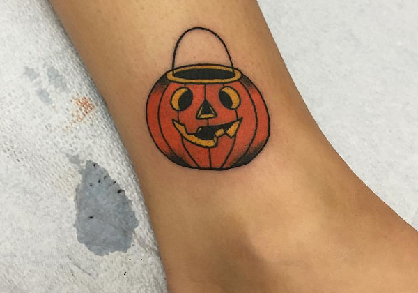 Minimalist Pumpkin Tattoo