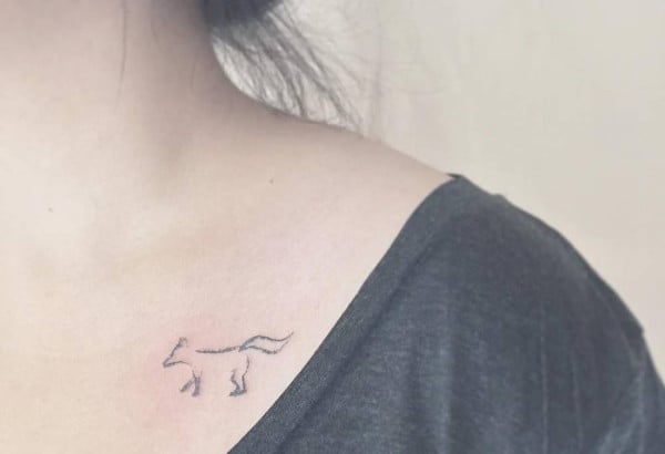 minimalist fox tattoo