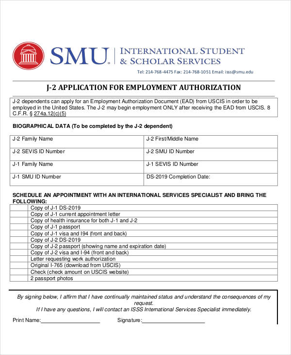 work authorization application