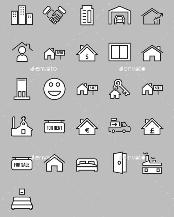 real estate line icons