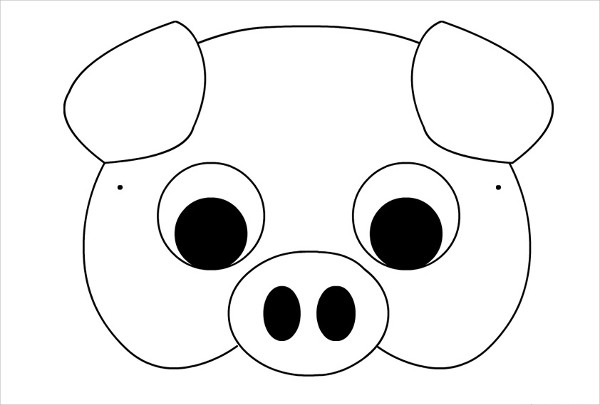 Pigs Little Mask Coloring Pages Printable Template Three Pig Kids  Pigs Little Mask Coloring Pages Printable Template Three Pig Kids