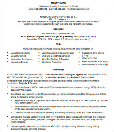 Ux Designer Resume - 11+ Word, PDF Documents Download