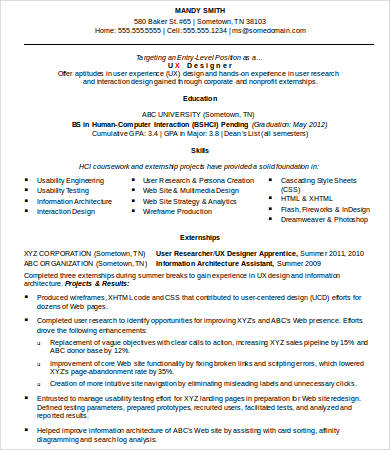 Ux Designer Resume - 11+ Word, PDF Documents Download