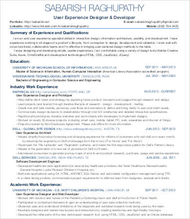 Ux Designer Resume - 11+ Word, PDF Documents Download
