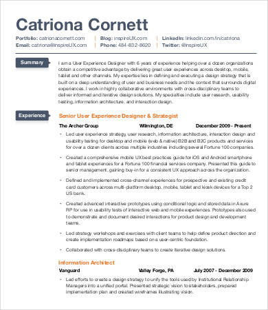 Ux Designer Resume - 11+ Word, PDF Documents Download