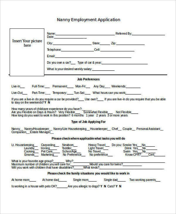 Job Application Form Template Childcare from images.template.net