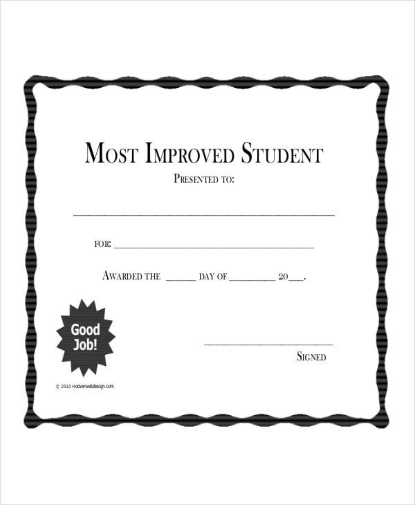 blank student award template