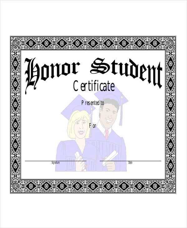 honor student award template