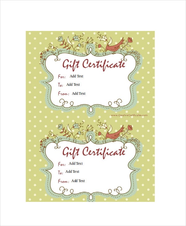 free gift certificate templates fo word