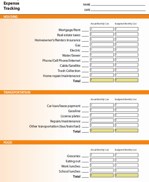 monthly payment tracking template