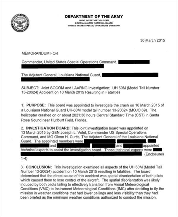 12+ Army Memorandum Templates Word, Google Docs, Apple Pages