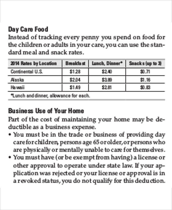 daycare payment tracking template