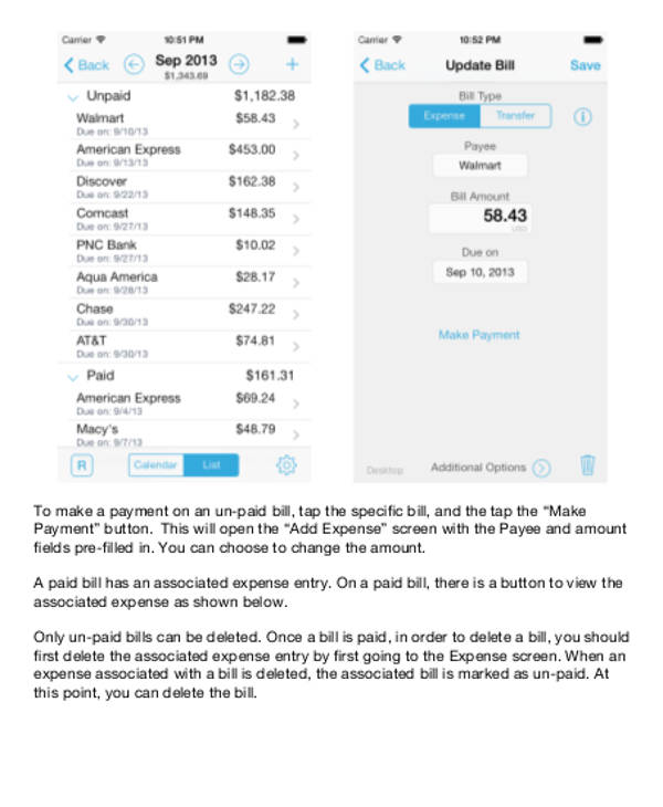 bill payment tracking template