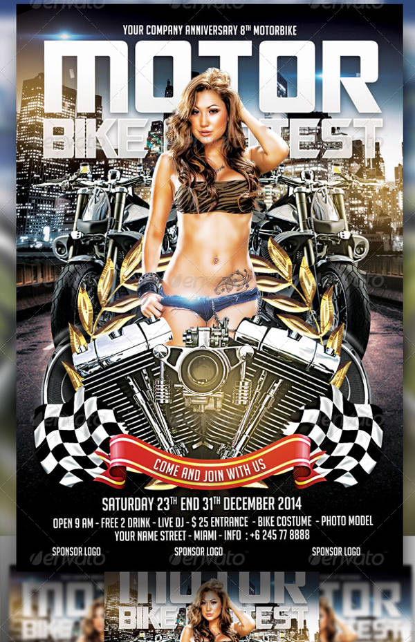 motorbike contest flyer