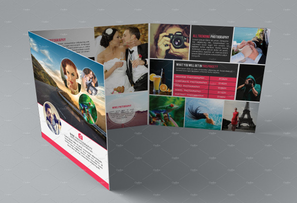 photography tri fold square brochure