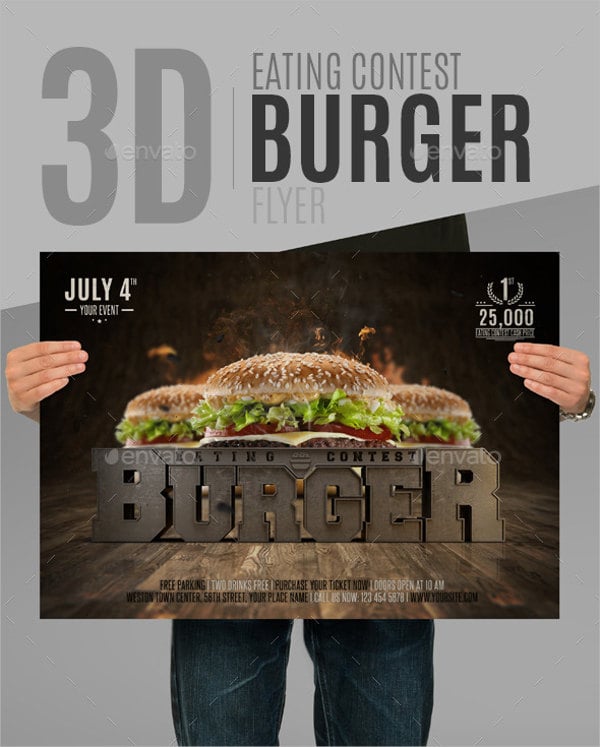 eating contest burger flyer