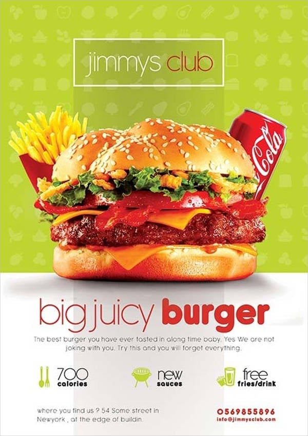 free burger promotion restaurant flyer template
