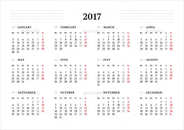 Week Calendar Template - 6+ Free Sample, Example, Format | Free