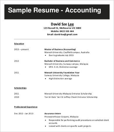 10+ Sample Job Resumes Templates - PDF, DOC