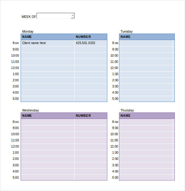 Week Calendar Template - 6+ Free Sample, Example, Format | Free ...