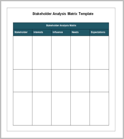 stakeholder analysis matrix template