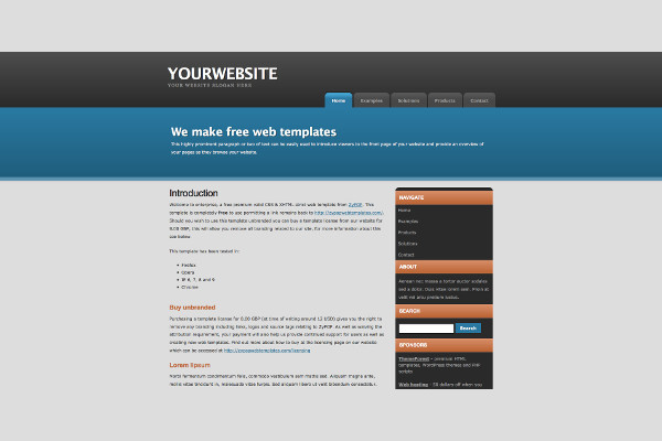 free css web template