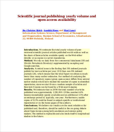 Journal Paper Template - 7+ Free Word, PDF, PSD Documents Download