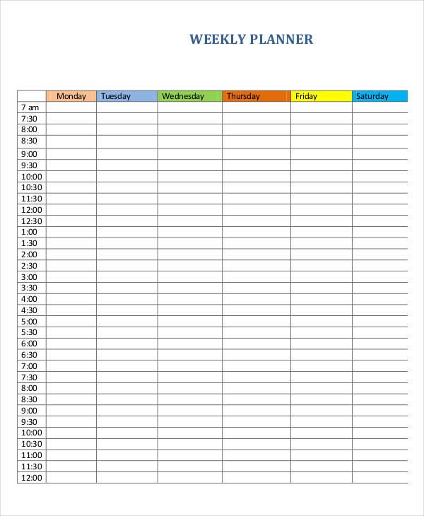 Printable Weekly Planner by Template.net