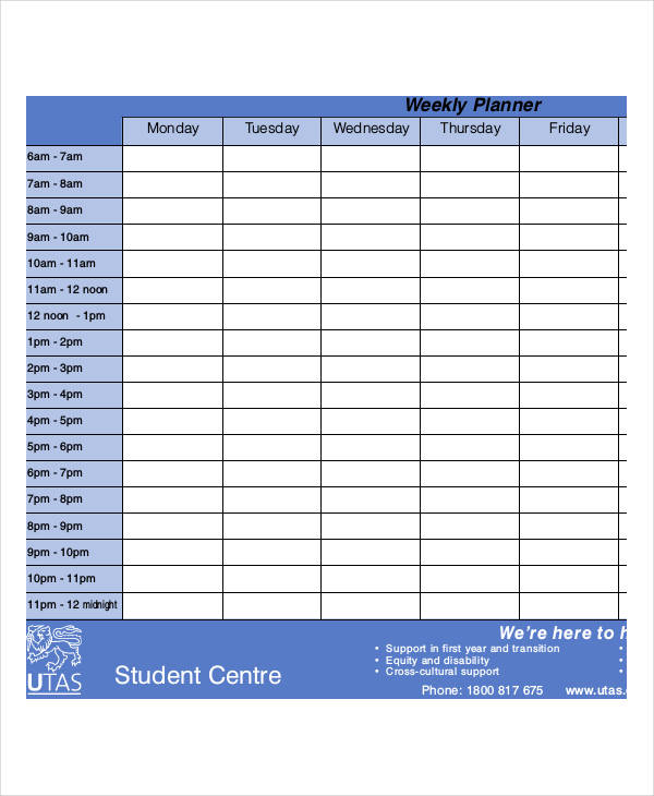 Printable Weekly Planner - 11+ Free PDF Documents Download