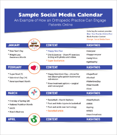 FREE 20+ Simple Social Media Calendar Templates in MS Word | Pages ...