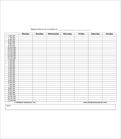 Hourly Calendar - 9+ Free Word, Excel, PDF Documents Download