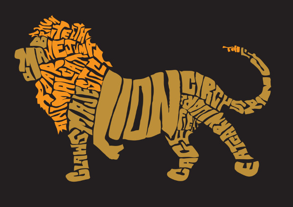 lion typography