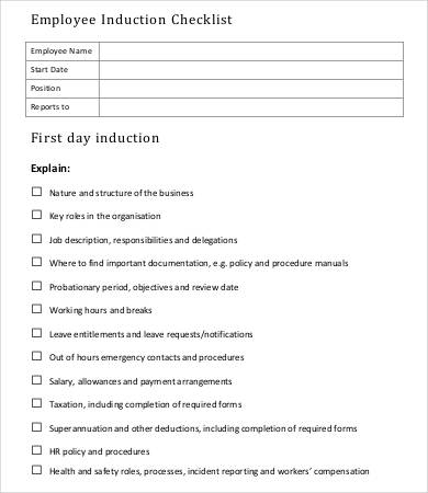 new employee induction checklist1
