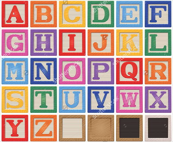 colorful printable block letters