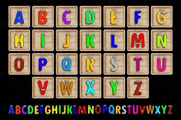 9 Printable Block Letters PSD EPS